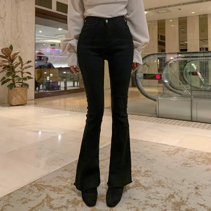 [따뜻기모🖤3기장5사이즈] 인생핏 쫀쫀 스판 슬림 딥블랙 허리밴딩 부츠컷 팬츠 하이웨스트 기모 면바지 기본 롱 숏 봄 간절기 S M L XL 2XL 상세 이미지 2