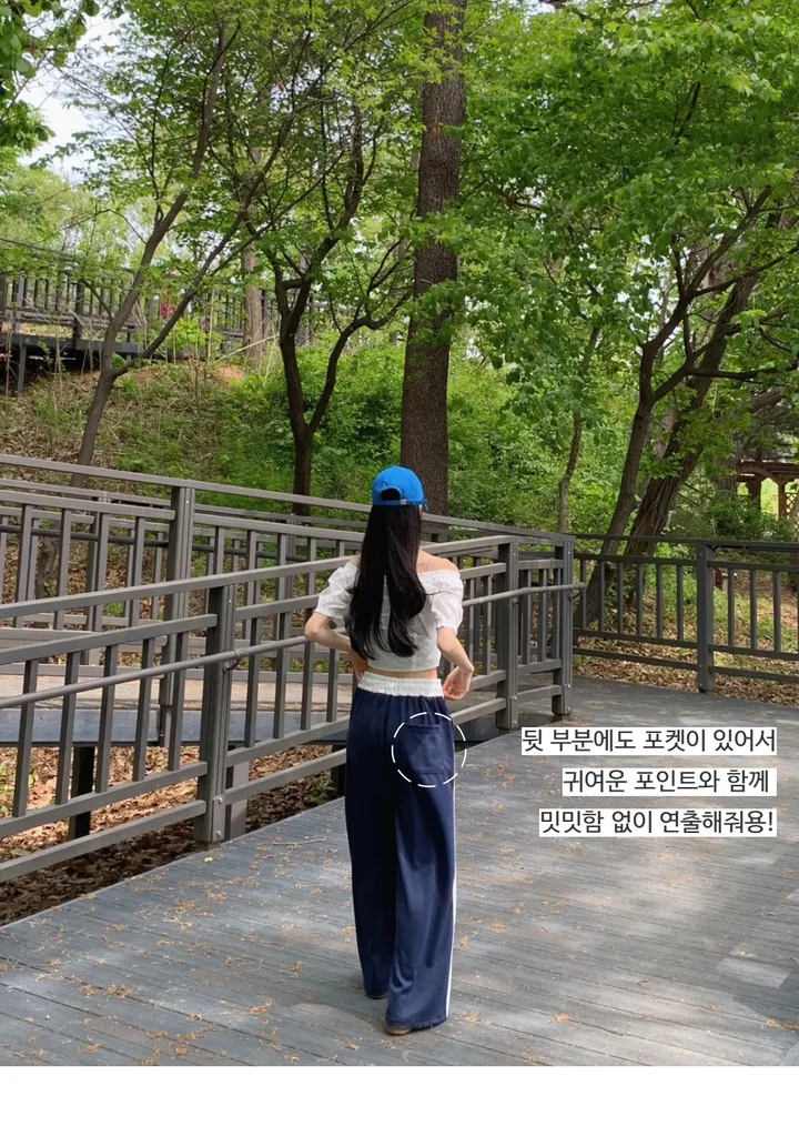 [레이스배색포인트!/국내제작] 자크 두줄 레이스 배색 하이웨스트 롱 트레이닝 츄리닝 팬츠;6color 상세 이미지 7