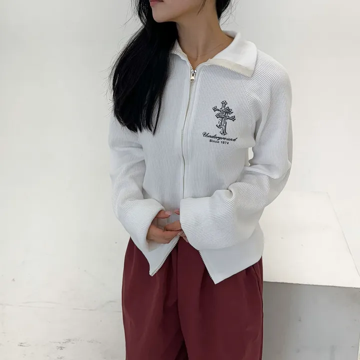 [말라핏/허리잘록] 세인트 골지 투웨이 집업 - 3color 상세 이미지 14