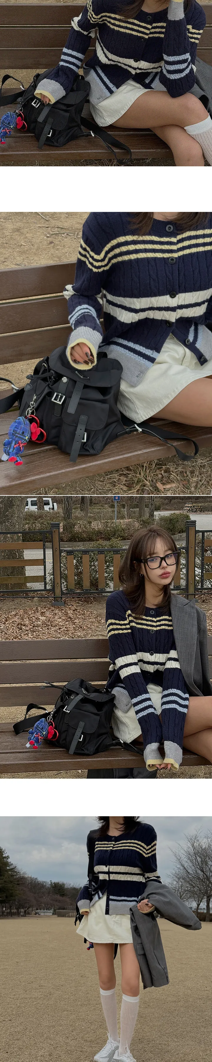 멀티 스트라이프 가디건 상세 이미지 3