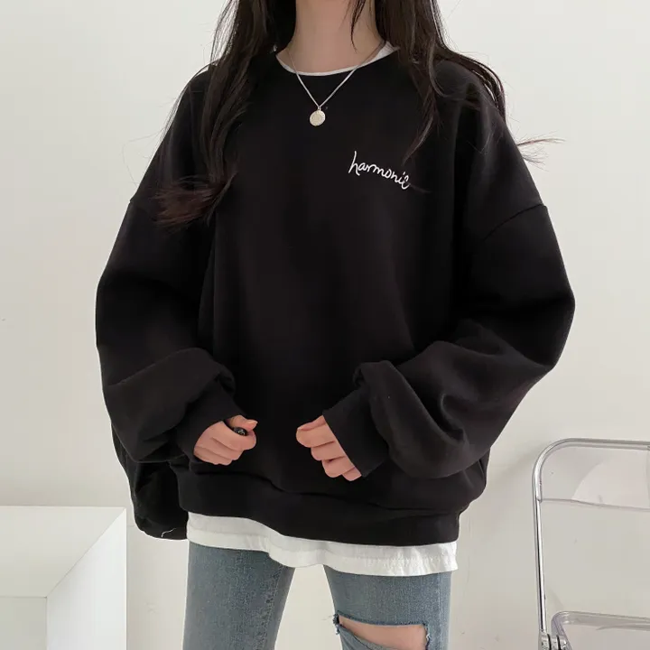 당일발송⚡[데일리/묶음할인] 심플 오버핏 하모니 레터링 맨투맨 4color 상세 이미지 37