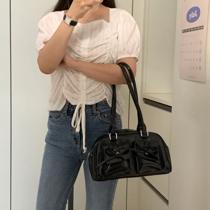 3color 발레코어 리본숄더백 데이트룩 데일리백 데이트가방 실버백 여행가방 RB01 상세 이미지 20