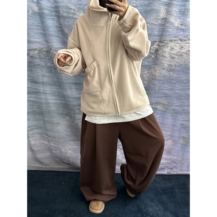 [UNISEX]히든 더 플리스 후리스 바라클라바 후드 포켓 스트링 포인트 집업(3color/3-5일 여유주문) 상세 이미지 33
