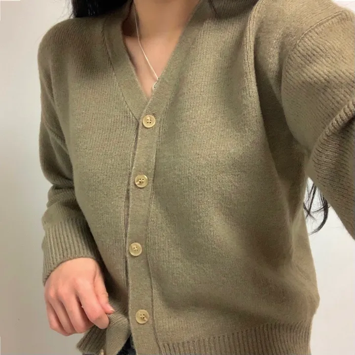 [7컬러/도톰해요!] 촘촘한 짜임의 데일리 브이넥 니트 가디건 상세 이미지 38