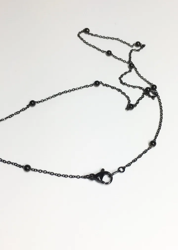 black ball chain necklace 블랙 볼 체인 목걸이 상세 이미지 2