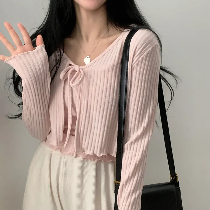 [재진행/세트가격/여리핏!] 요플레 골지 나시+크롭 니트가디건 투피스,셋업 - 5color 상세 이미지 15