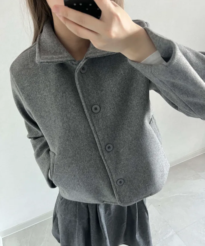 [💥주문폭주💥] 카라 숏코트 자켓 (4color) 도쿄룩 일본여행룩 간절기자켓 하객룩 숏코트 상세 이미지 12