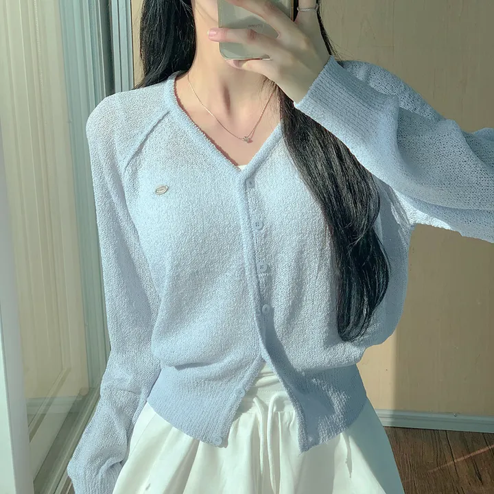 [여름신상💗] 부클 파스텔 팬던트 심볼 브이넥 여름 가디건 - 6color (파스텔/펜던트/와펜/나그랑/긴팔/브로치/쭈리/꾸안꾸/데일리/베이직/그물) 상세 이미지 21