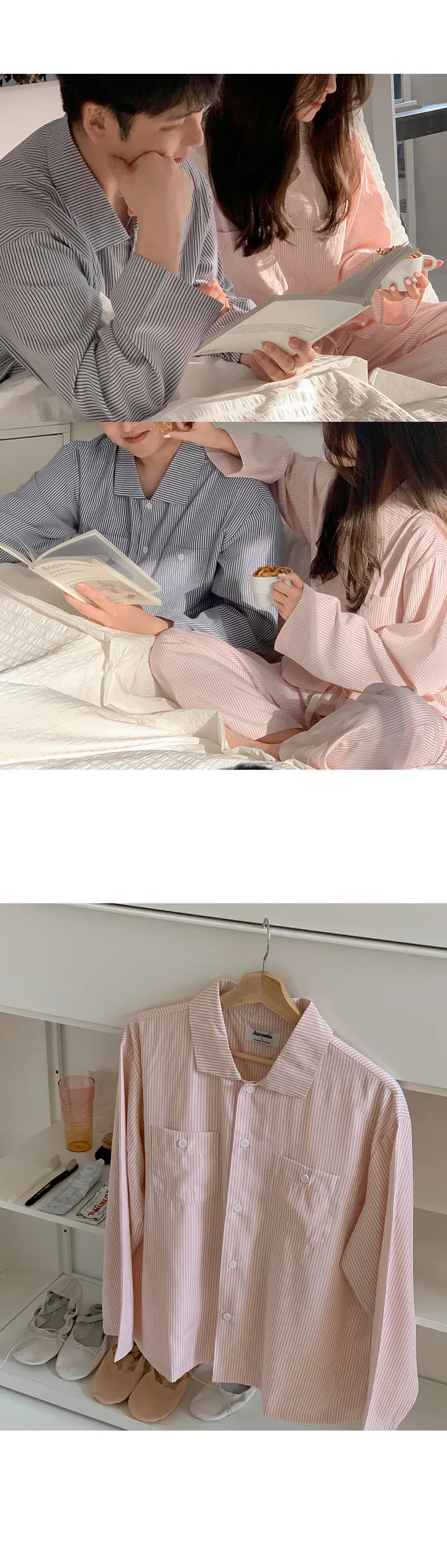 J'eu 슬로어 스트라이프 파자마세트 3color, 2size 상세 이미지 28