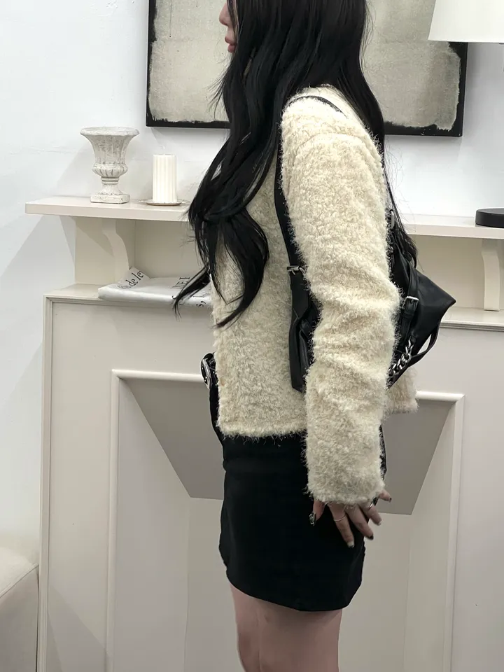 [최저가 할인중%🌼]스노우 퍼 가디건 3color 상세 이미지 15