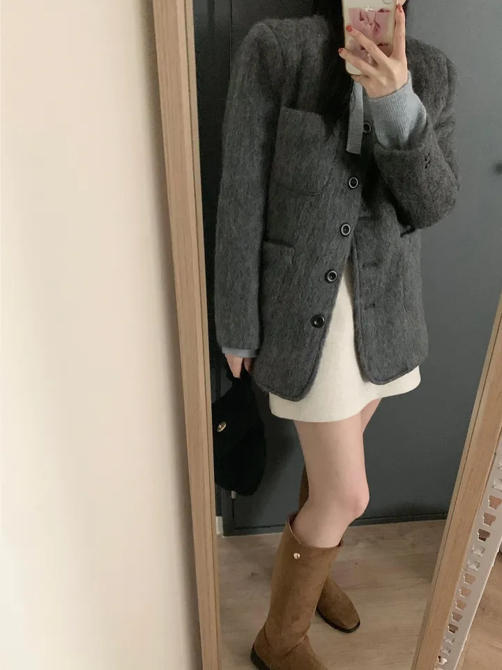 로느 브러쉬 울 코트 상세 이미지 32