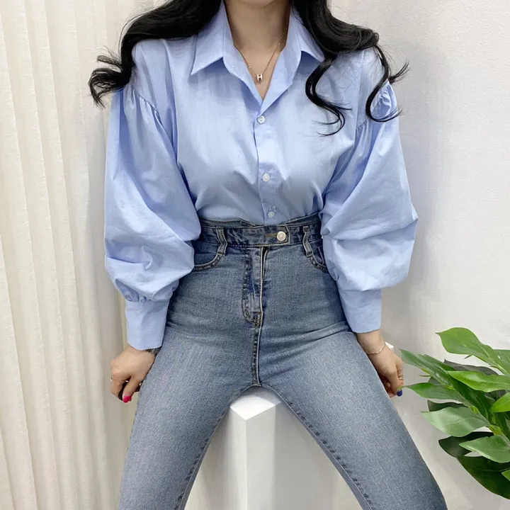 🚀당일발송🚀[베이직/하객룩] 봄 가을 메인 벌룬 블라우스 남방 상세 이미지 17