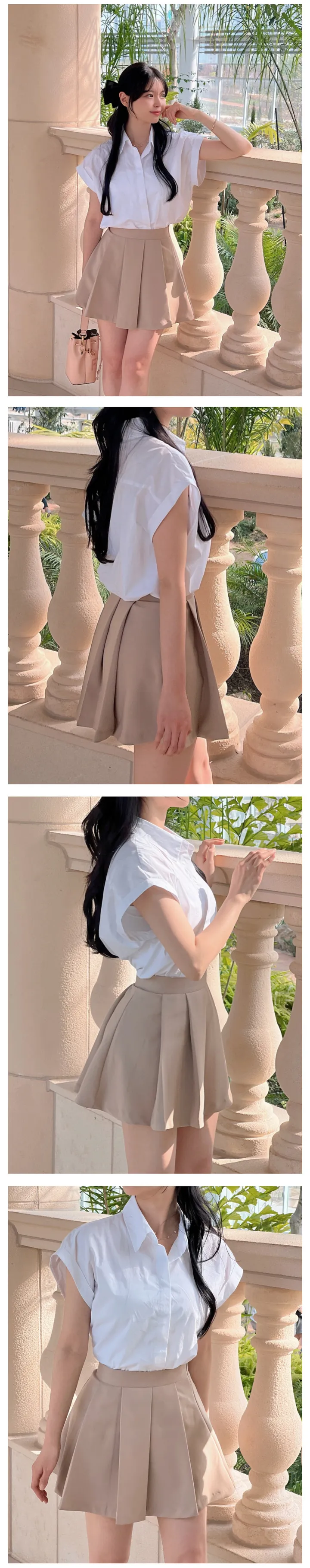 パンツ型裏地付き] Aラインプリーツミニスカート | ファッション