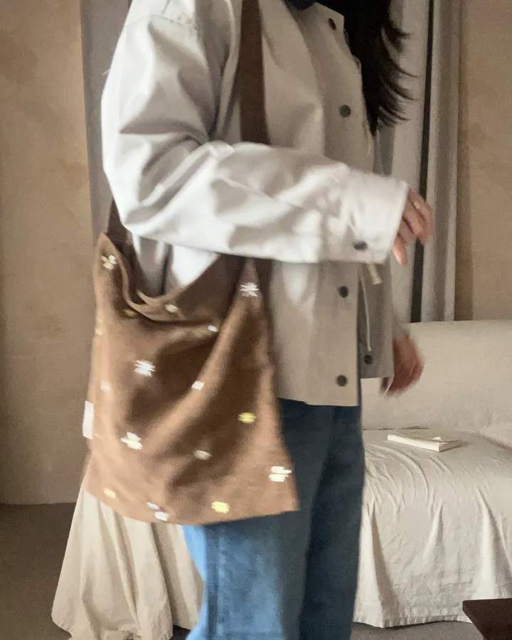 잔꽃 골덴 에코백 코듀로이 자수 숄더백 상세 이미지 13
