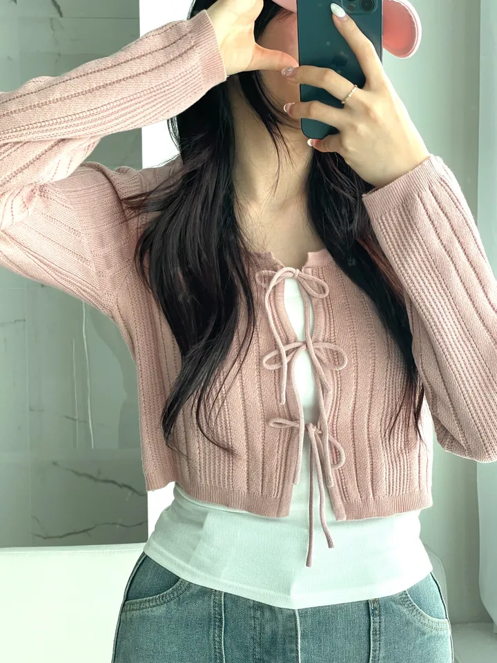 [주문폭주🤍/리본포인트!]  💘남심 저격해버릴 리스 쓰리리본 가디건 상세 이미지 27