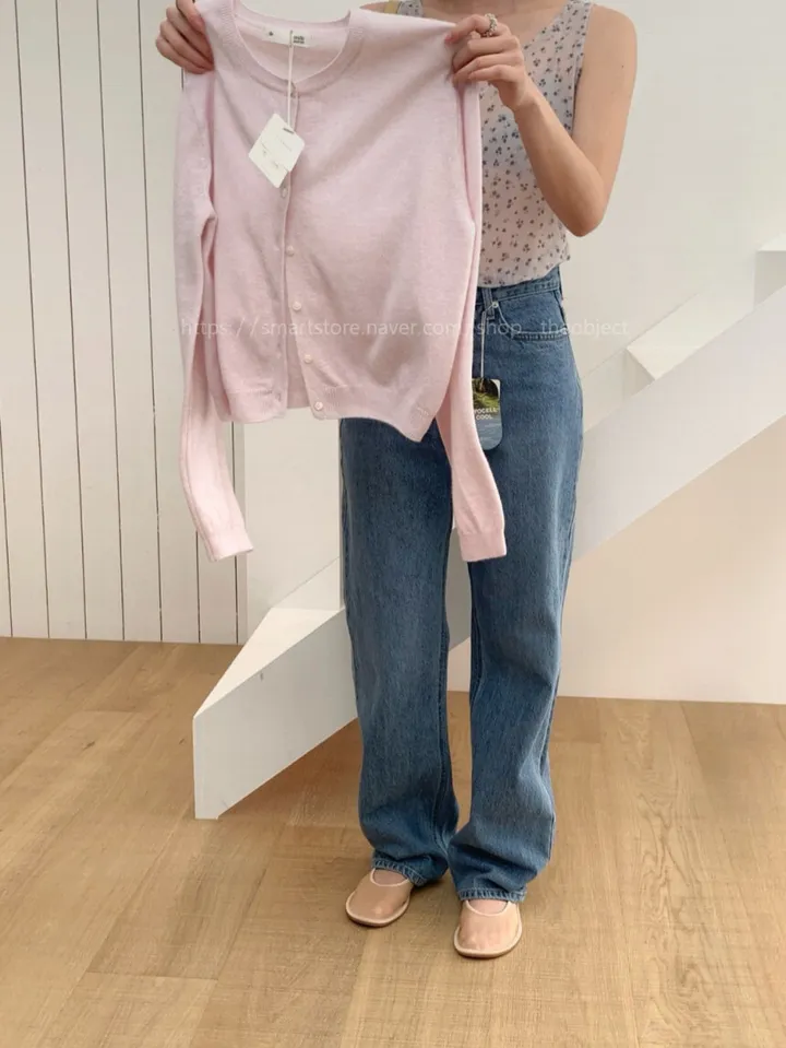 [레드당일] 데일리 라운드 캐시가디건 베이직 기본 니트 자개단추 봄 간절기 올리브 연핑크(5color) 상세 이미지 14
