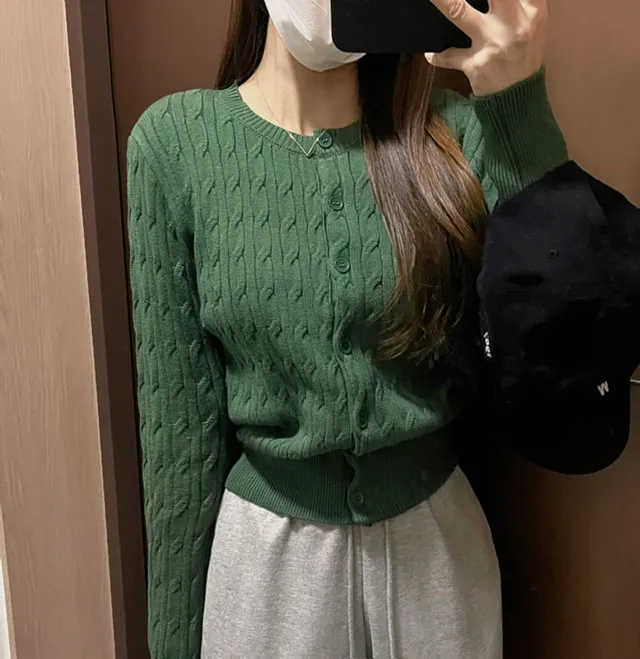 [고퀄/늘어짐X] 꽈배기 니트 케이블 데일리 가디건 상세 이미지 16
