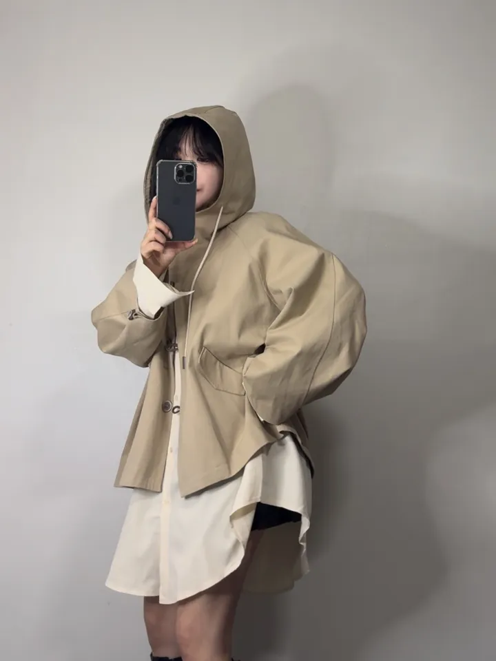 [🤍당일출고🤍/아방핏제대로2color/고퀄리티] 프리미엄 하프 후드 트렌치 야상 코트 자켓 상세 이미지 8