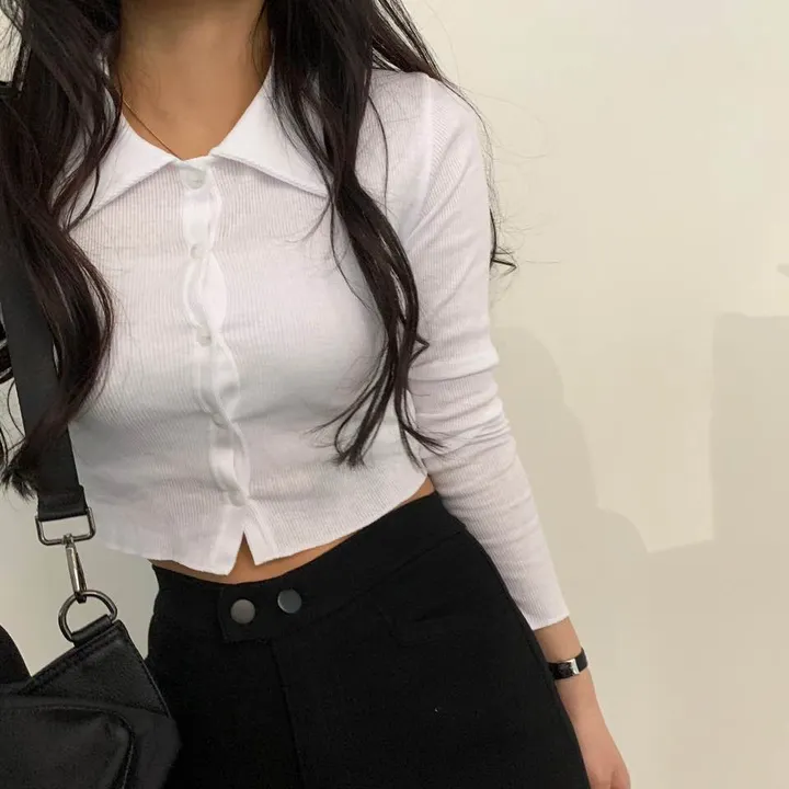 [가격실화?] 카라 크롭 단추 골지 가디건;3col 상세 이미지 4