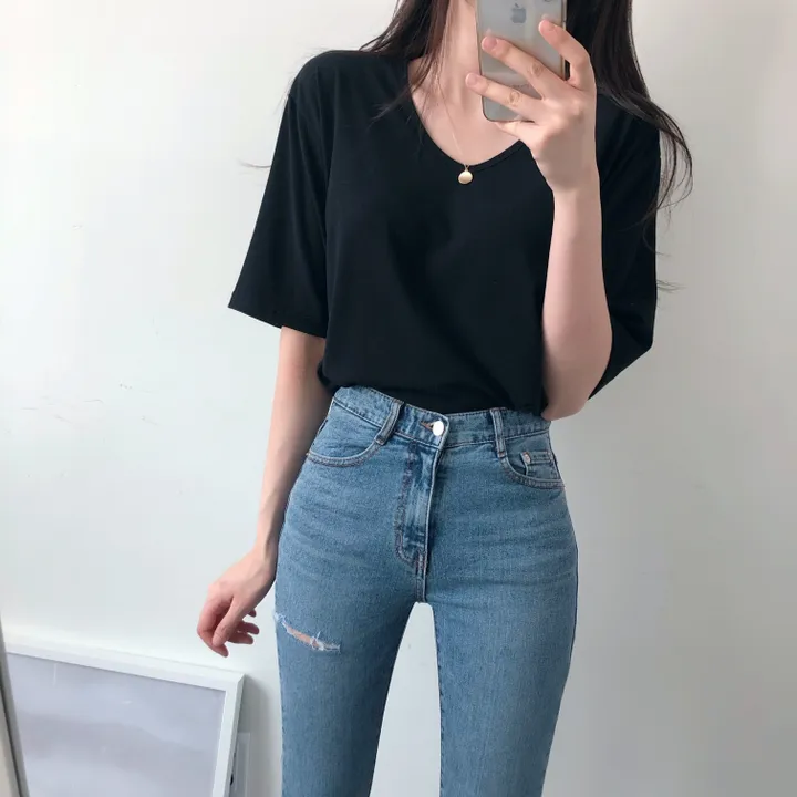 (국내제작 부드러움) 찰랑 데일리 기본 반팔 티셔츠 상세 이미지 33