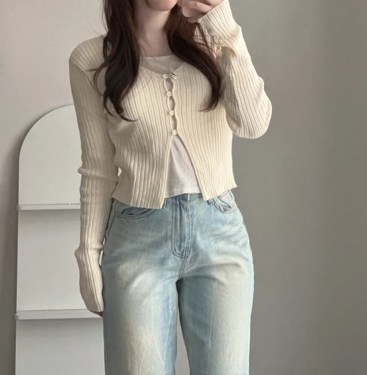 세트최저가!고퀄보장 / 제이 버튼 브이넥 골지 가디건 +니트나시 셋업SET (5COLOR) 상세 이미지 1