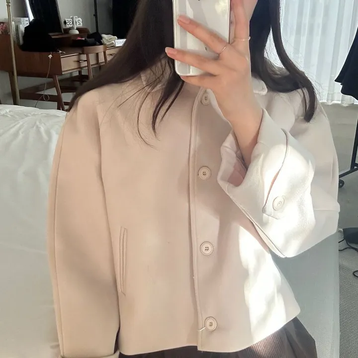 [아방루즈핏/💞러블리] 머스 카라 숏 코트 자켓 모직코트 상세 이미지 15