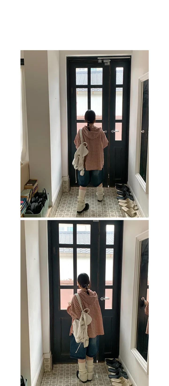 [3천장돌파]포피로 워싱 하프 데님 팬츠 상세 이미지 7