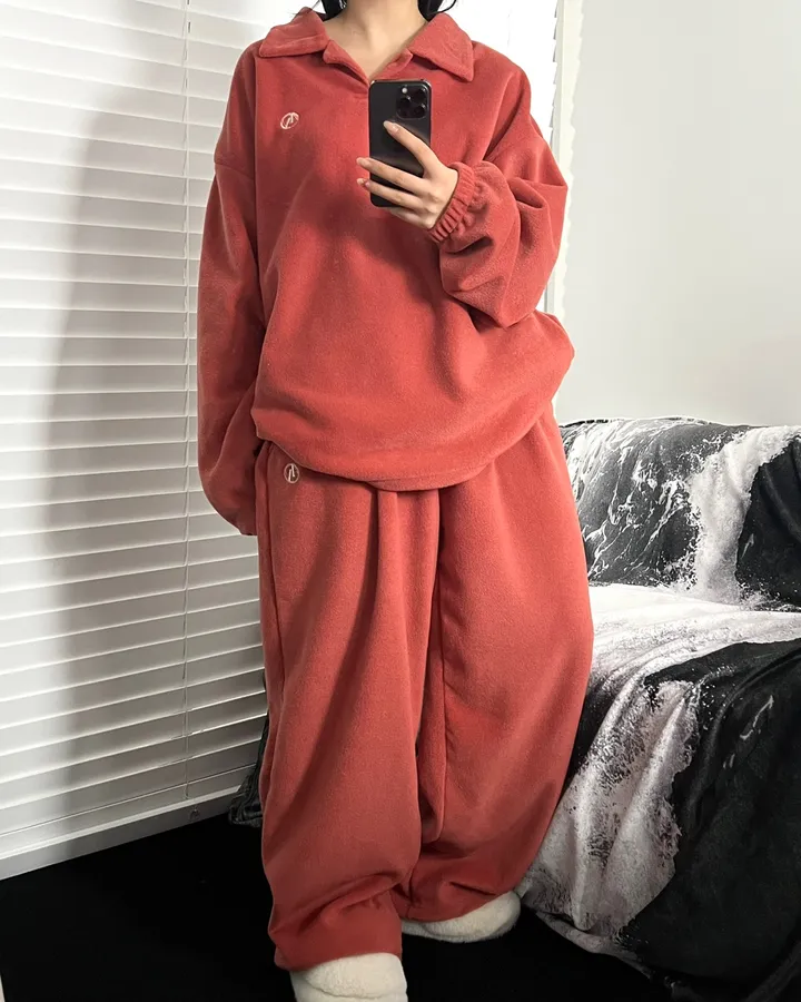 [주문폭주🔥1800장돌파🙏🏻]제로 후리스 롱와이드 팬츠👖[6color/세트가능][후리스팬츠/롱팬츠/트레이닝/후리스/와이드팬츠/츄리닝] 상세 이미지 54