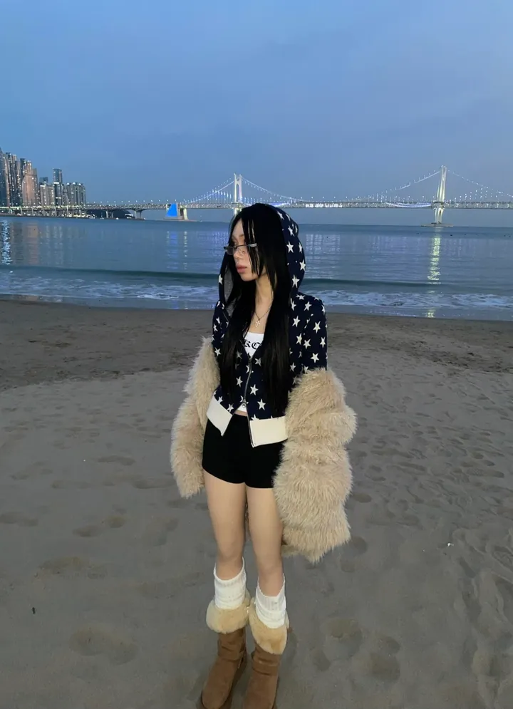 [MD소장/인기상품] y2k star pattern slim crop hood zip-up / y2k 별 스타 패턴 슬림 크롭 후드 집업 상세 이미지 9
