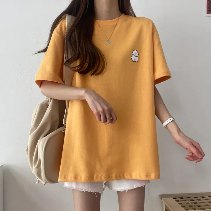 [묶음 할인/꾸안꾸] 귀여운 흰둥이 패치 반팔티 5color 상세 이미지 40
