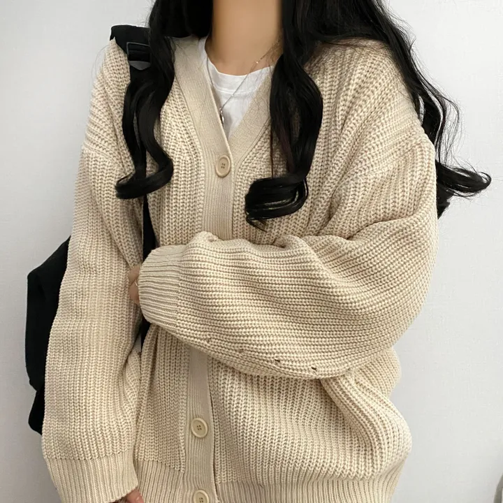 [봄가을/데일리핏] 러블리한 하찌 v넥 오버핏 가디건cd 상세 이미지 23