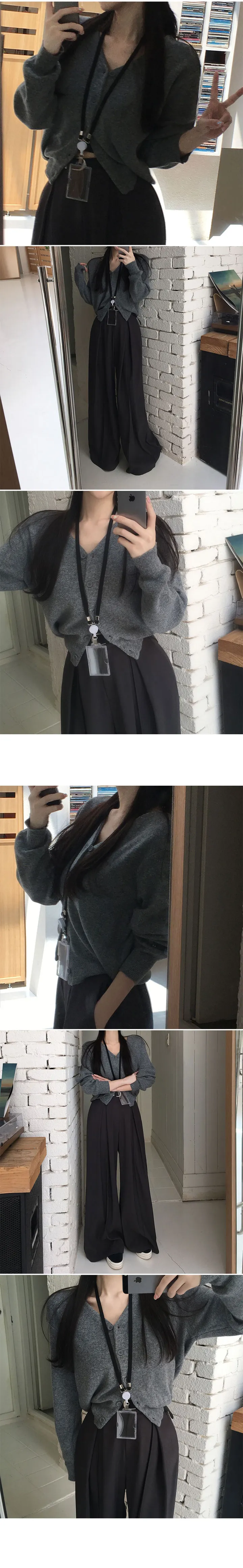 *7color*[핏보장/여리아방핏] 체스 브이넥 니트 가디건 봄니트 봄가디건 상세 이미지 9