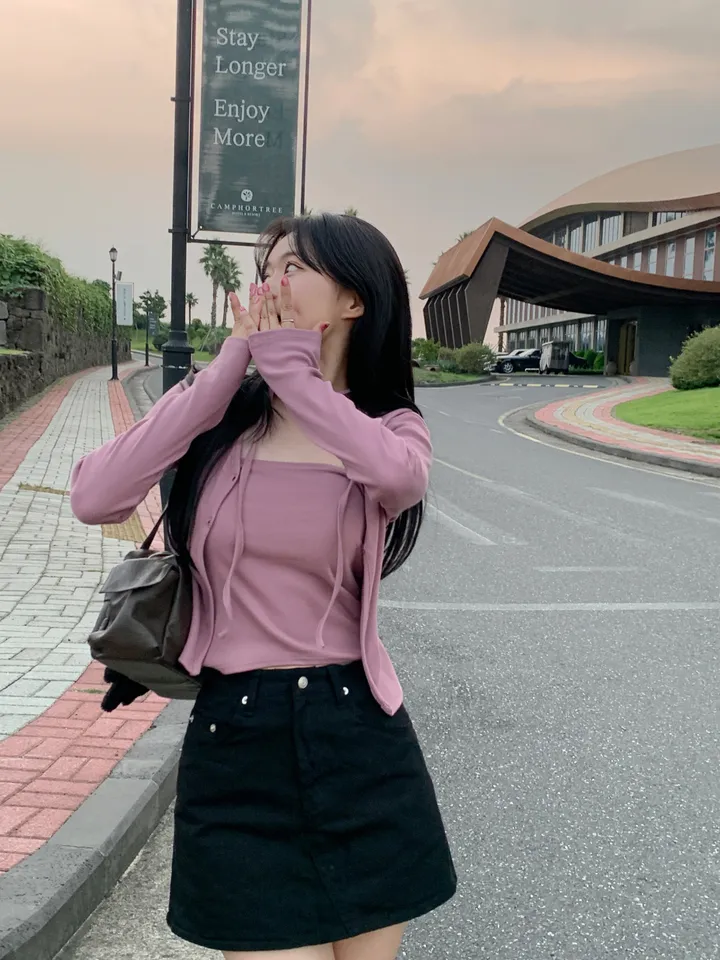 [MADE/3pcs/활용도최고] 비올라 브이넥 탑 가디건set (6color) 상세 이미지 54