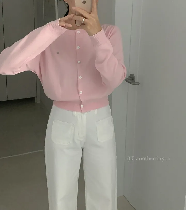 미니 심볼 펜던트 라운드 숏 가디건 4col : 어나더포유 상세 이미지 50
