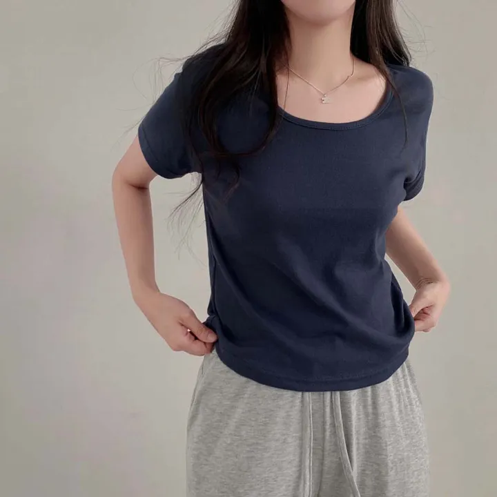 [팔말라핏/국내제작!]팔뚝살 부각없는, 라이프 베이직 스퀘어넥 루즈핏 반팔 티셔츠 상세 이미지 74