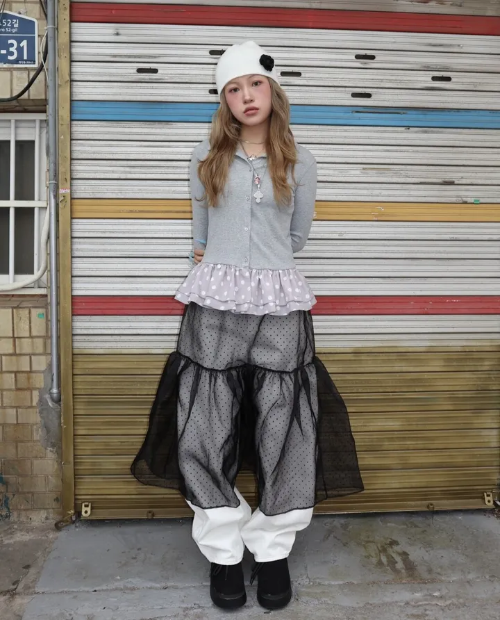 🖤 FLOWER B&W BEANIE 플라워 비니 (2 colors) 상세 이미지 5