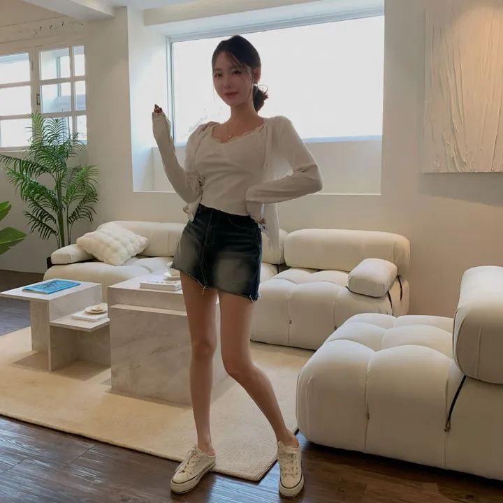 [부분 당일배송🤍나시가디건set/벚꽃룩🌸] 슈디 레이스 끈나시 + 레이스 긴팔 골지 가디건 세트 데일리룩 데이트룩 벚꽃룩 발레코어 여리여리 여리핏 레이스가디건 레이스나시 상세 이미지 11