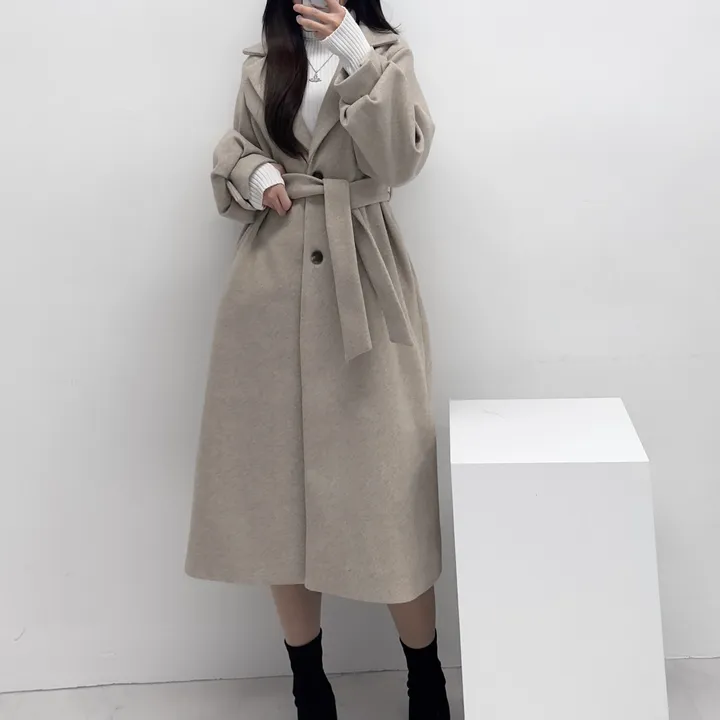 [개강룩/핏보장] 러블리 퍼프 몽글 롱 코트 울코트 (4color) 상세 이미지 18