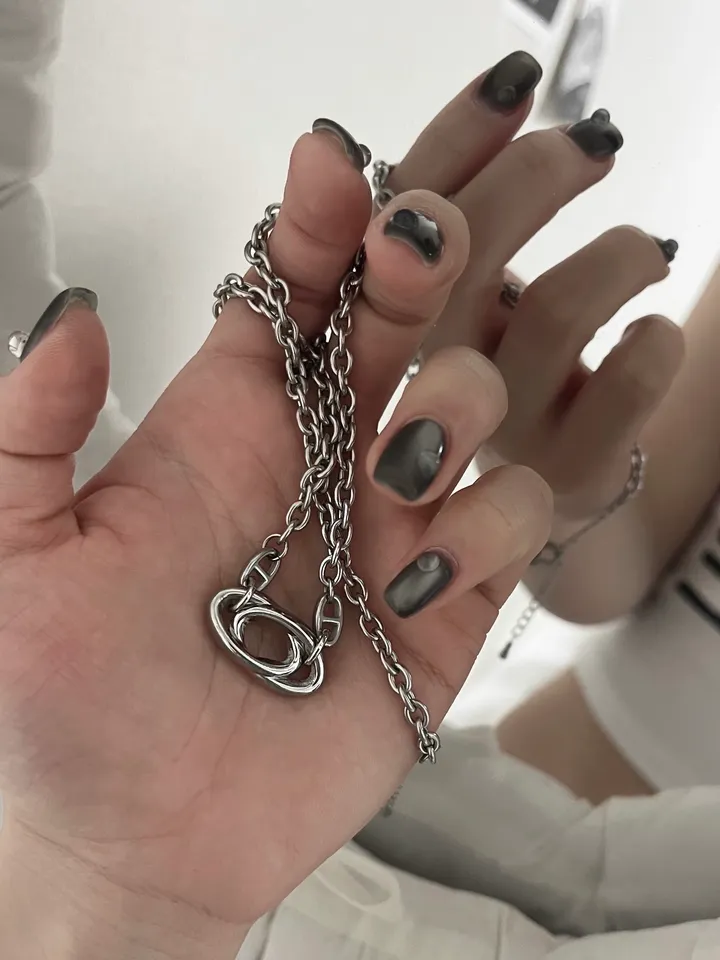 💥주문폭주! [🐈‍⬛당일발송] 더블 엘립스 목걸이 |  DOUBLE ELLIPSE NECKLACE 상세 이미지 11