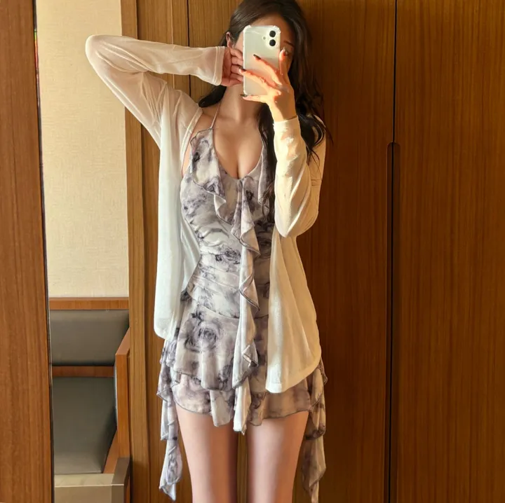 *당일출고* (M-XL) 그레이쉬 유넥 프릴 원피스수영복 모노키니 상세 이미지 11