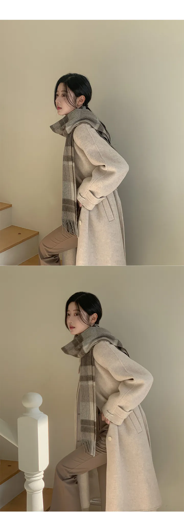[자체제작/3천장돌파/S-L]마벨 프리미엄 히든단작 울 핸드메이드 하프 코트 상세 이미지 46