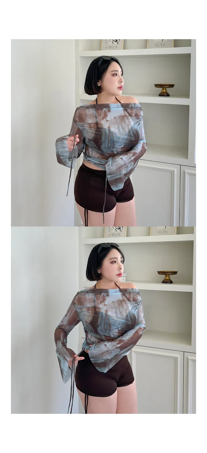 [글램사이즈추가‼️빅사이즈] 테이커 나염 긴팔 3ps 비치웨어 세트 상세 이미지 7