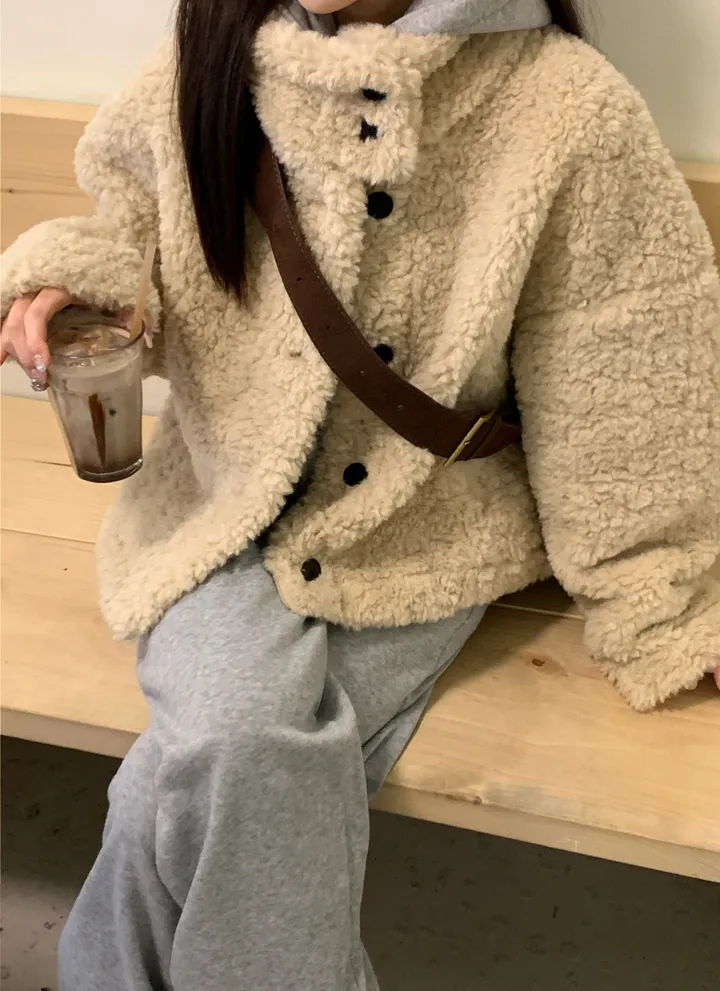 [최저가!/에이블리인기템*.*] 하이넥 터틀 뽀글이 퍼 자켓 겨울자켓 아우터 덤블 숏자켓 숏코트 플리스자켓 상세 이미지 22