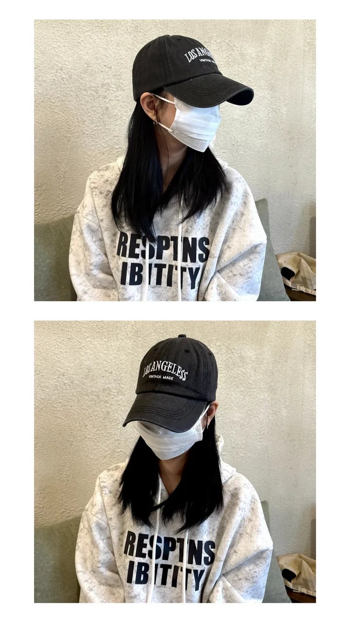 [🧢+팔찌+안경+캡가드증정❤/묶음할인✨] 캐피튜드 빈티지 워싱 로스앤젤레스 볼캡 - 연예인핏 남녀공용 소두핏 대두커버 봄 여름 가을 겨울 사계절 데일리 연예인 얼굴소멸 모자 상세 이미지 7