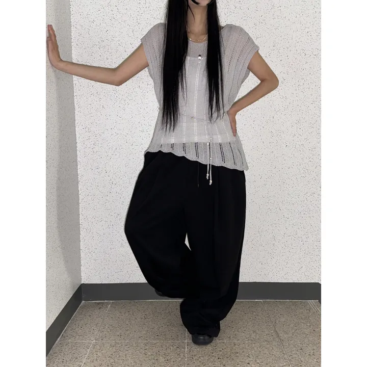 ❤️‍🔥기모선택│업그레이드 ver.│누적판매1,000 돌파 기념│4size!❤️‍🔥[UNISEX/기획특가]사이드 폴드 핀턱 스트링 루즈 와이드 벌룬 트레이닝 팬츠(2color) 상세 이미지 36