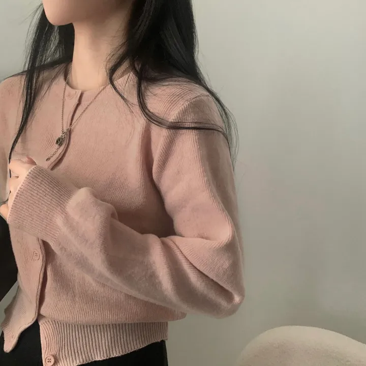 [데일리감성/고퀄!] 어뮤즈 라운드 무지 베이직 니트가디건 - 10color 상세 이미지 28
