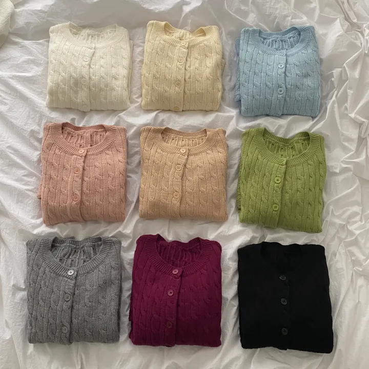 [NEW봄신상✨]데일리 라운드넥 베이직 기본 꽈배기 가디건 긴팔 9color 상세 이미지 50