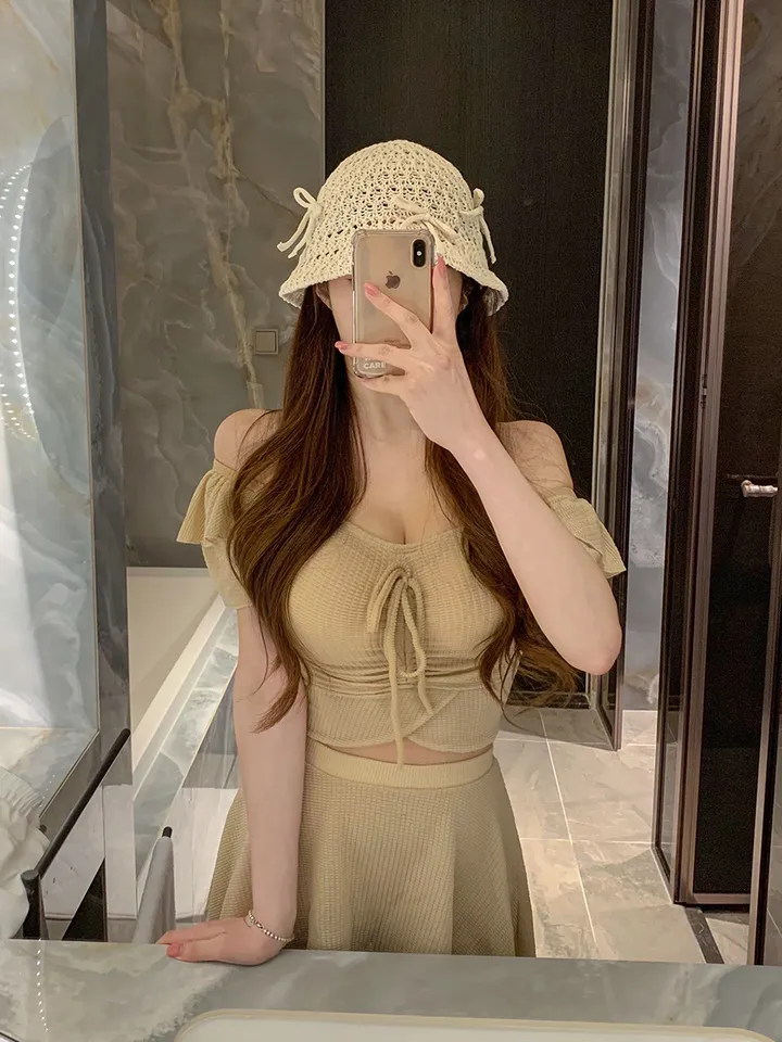 [러블리무드🎀소두핏] 벙거지 버킷햇 꽈배기 그물 뜨개 니트 짜임 모자 봄 여름 휴양지룩 휴가룩 여행룩 3COL 상세 이미지 46