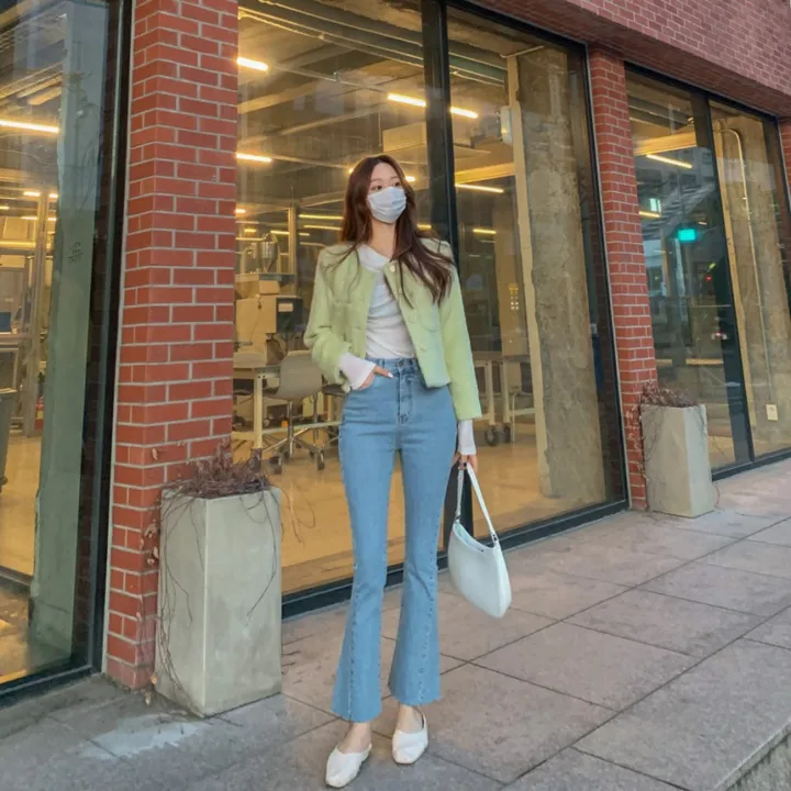 [2천장돌파‍🔥누빔선택!!] 앙고라 트위드 국내 펄 콕콕 퍼 겨울 트위드 자켓 노카라 포켓 간절기 하객룩 크롭 숏자켓 그린 소라 아이보리 핑크 상세 이미지 17