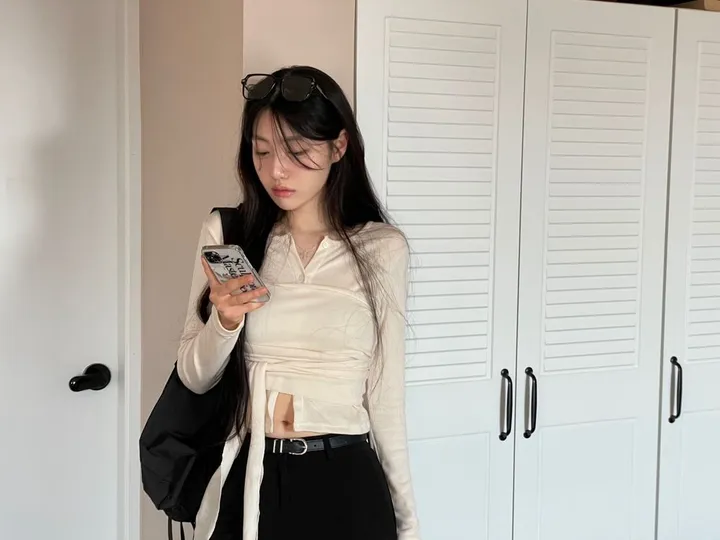 웨이드 무드 버튼 투웨이 물결 랩 가디건 2color 상세 이미지 10
